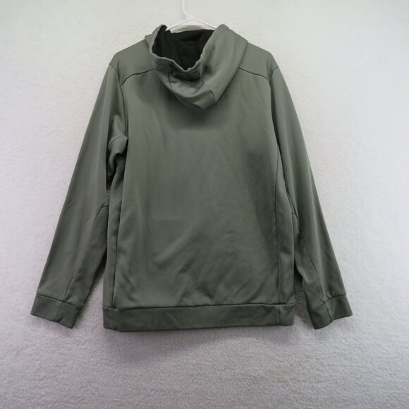 Nike Hoodie Mens Size Large Therma Fit Olive Green Neon Swoosh Logo Graphic - Picture 3 of 9
